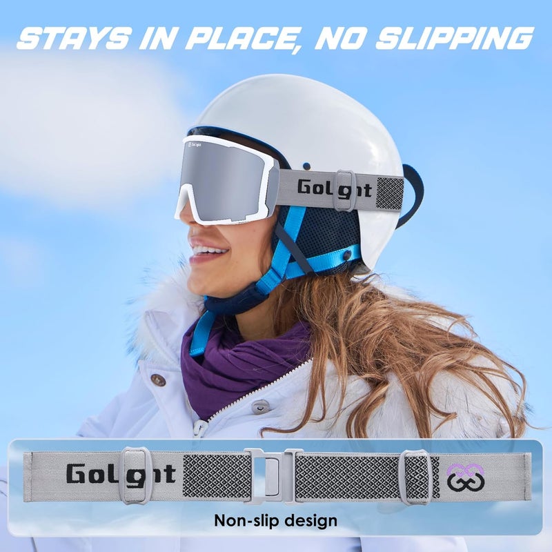 Golight OTG Ski Goggles – Hassle-Free Snow Goggles with Cylindrical REVO Lens, Anti-Fog Double Lens, UV400 & Comfortable Fit - Image 3